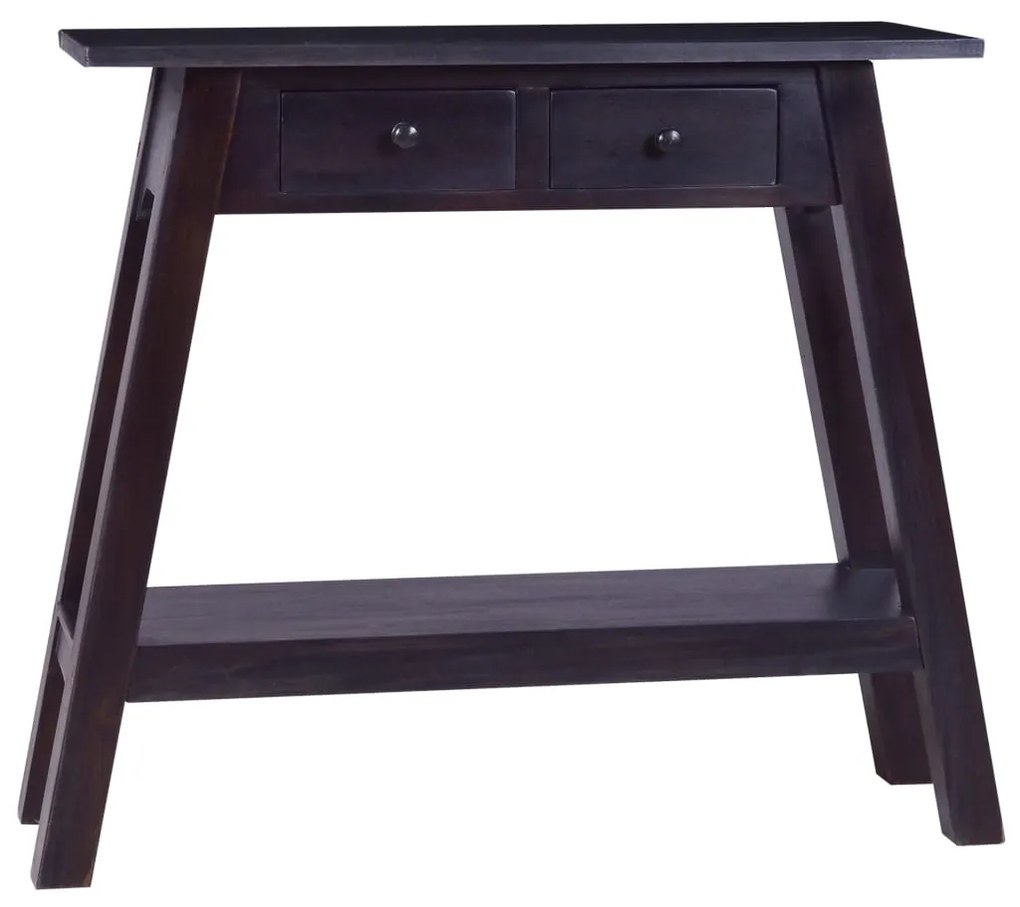 vidaXL Konzolový stolík farba svetlej čiernej kávy 90x30x75cm mahagónový masív
