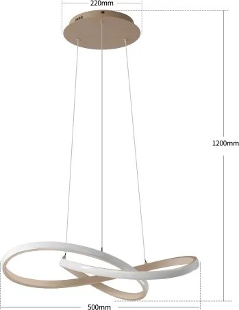 Brilagi - LED stmievateľný luster na lane INFINITY LED/55W/230V 50x50 cm béžový + diaľkové ovládanie