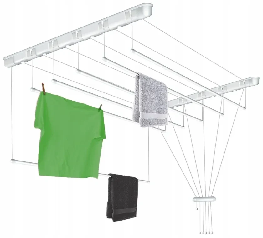 Erga Erga, stropný vešiak na sušenie bielizne 6x190 cm, biela, ERG-SEP-10SUSSUF6PP19