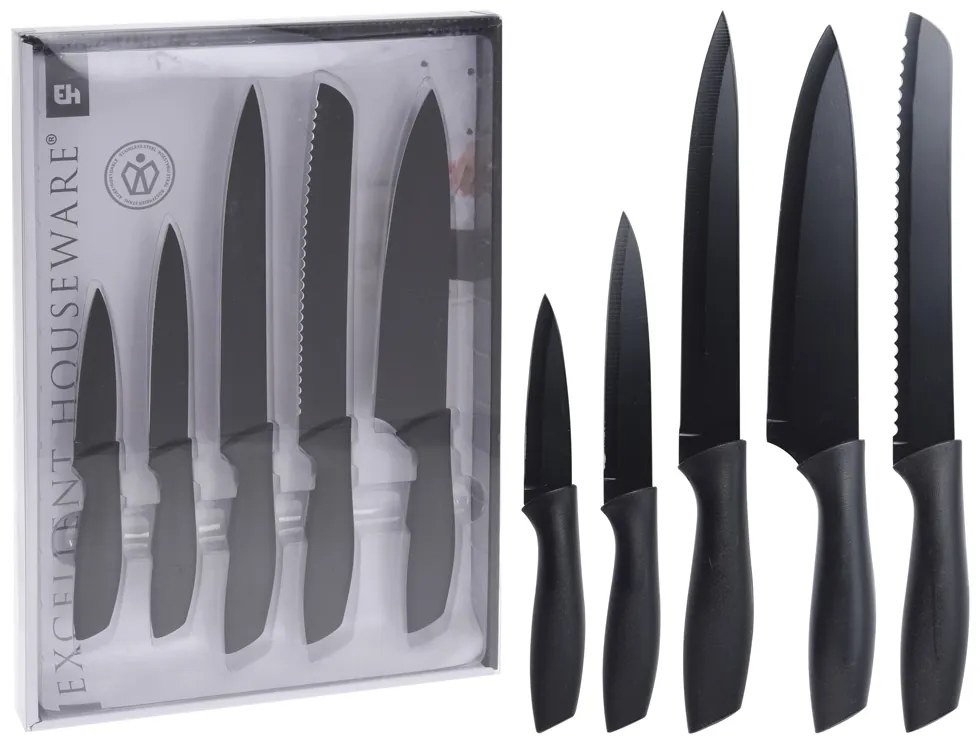 Kuchynský nôž Black sada 5ks