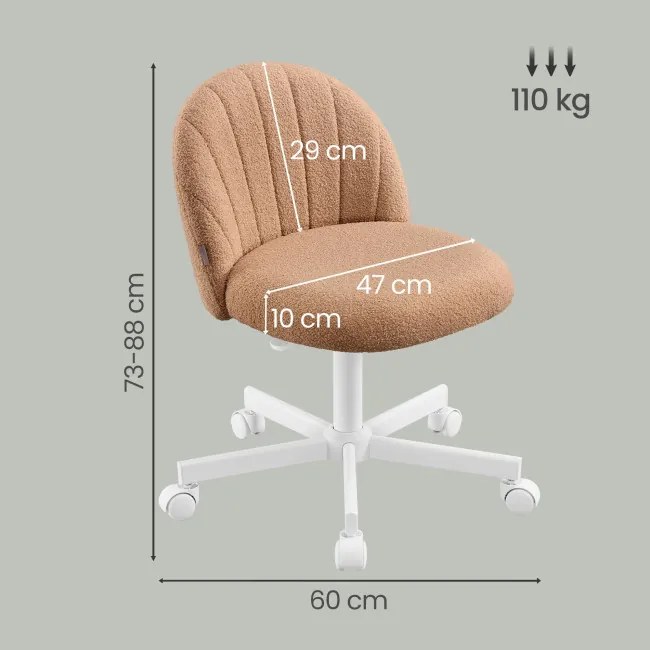 Kozmetická stolička s kolieskami TEDDY OBGB35027K101 hnedá