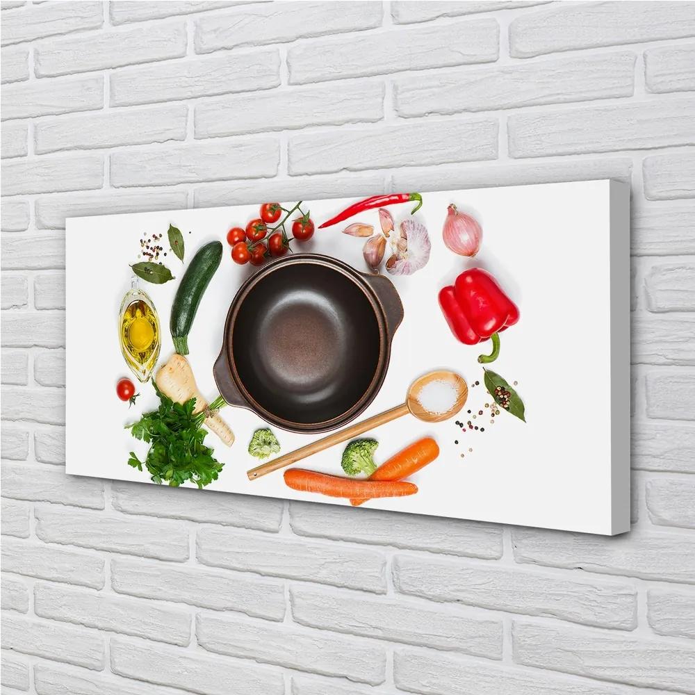 Obraz canvas Lyžica paradajky petržlen 125x50 cm