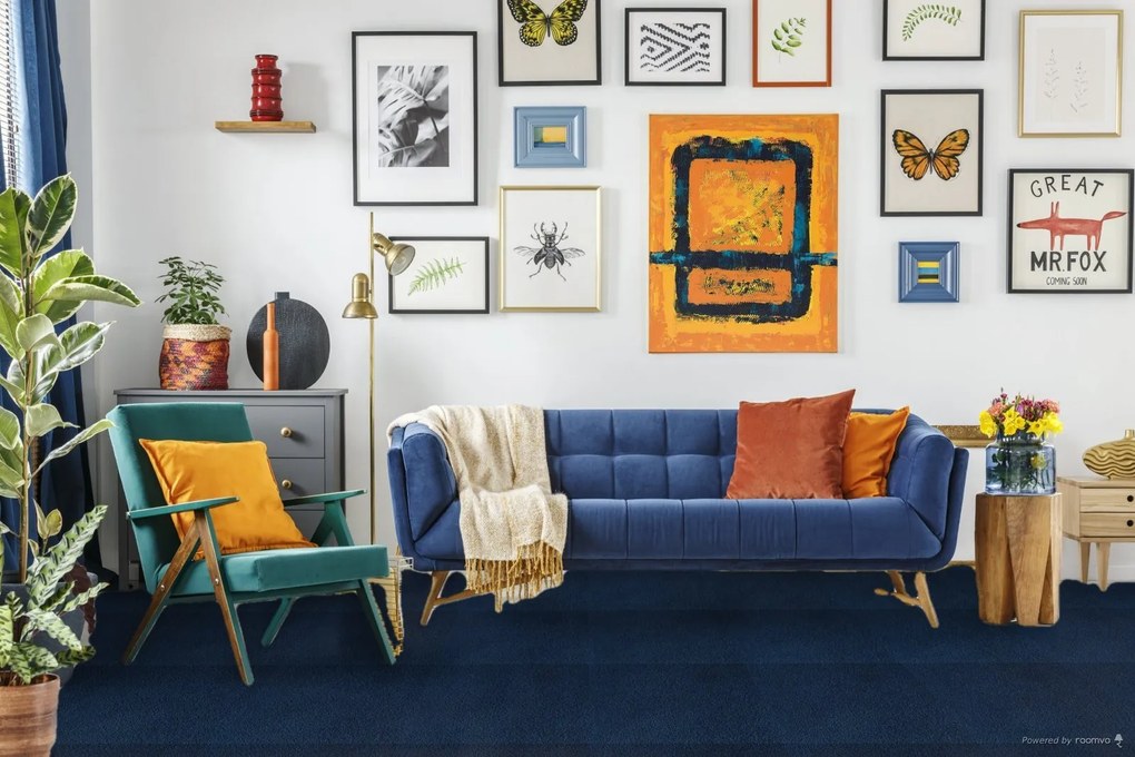 ITC, Koberec metráž La Scala 6971, na mieru, šíře 4m, modrá, twinback (filc+juta), obchodné priestory