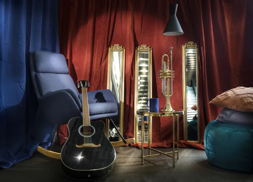 Okrúhly odkladací stolík Lagos 39 cm, zlatý