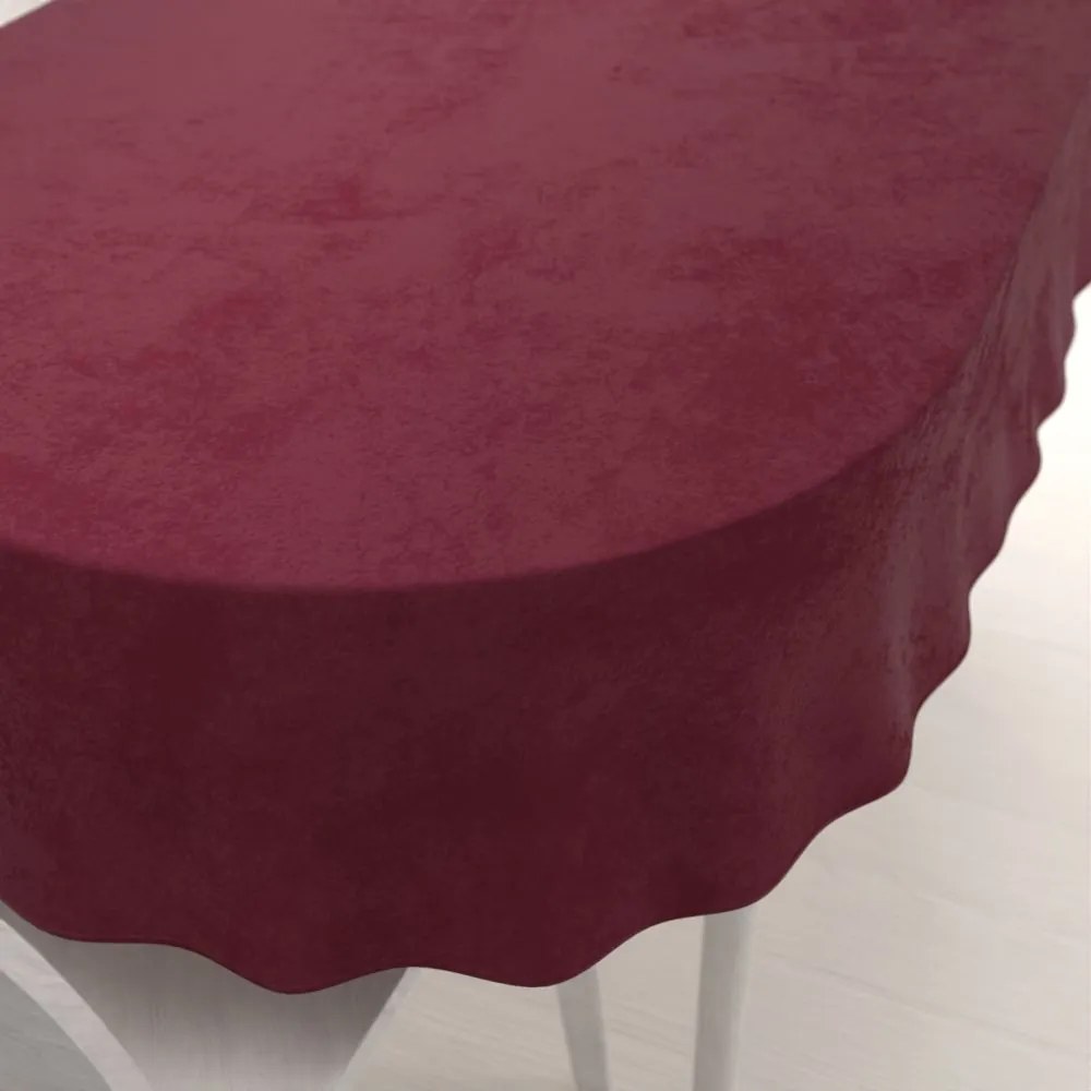 Biante Veľký zamatový oválny obrus Velvet Premium SVP-010 Tmavo vínový 260x320 cm