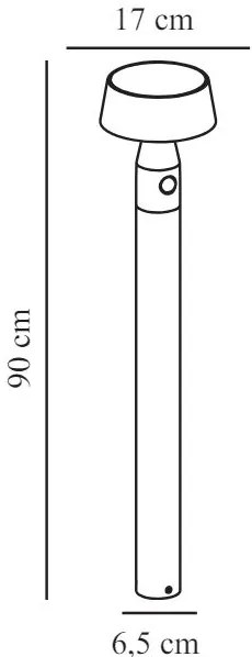 Nordlux Čierny záhradný solárny LED stĺpik Nama s pohybovým čidlom zapichovací 1W 90cm 2118278003