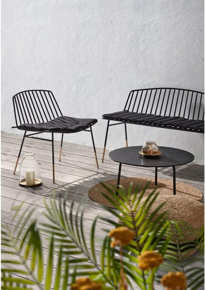 Čierny konferenčný stôl Kave Home Ulrich, ⌀ 70 cm