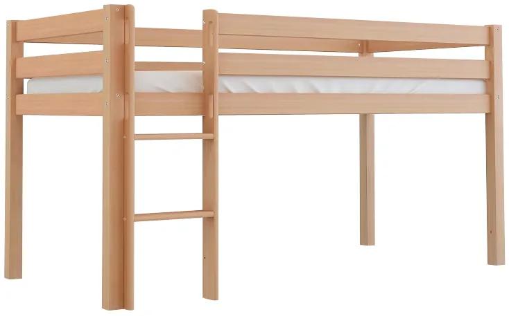 drevko Vyvýšená drevená posteľ Tomáš - buk, 200 x 90 cm