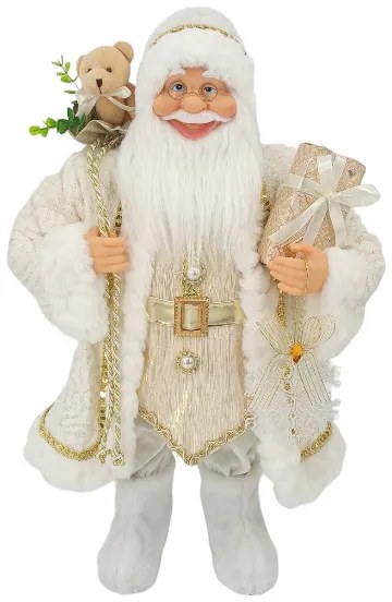 Dekorácia Vianočný Mikuláš Biely 60cm