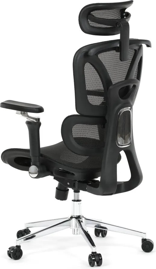 Kancelárska ergonomická stolička PORTE — sieťovina, čierna