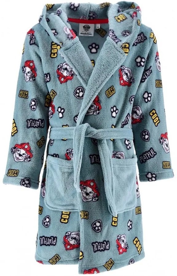 Detský / chlapčenský coral fleece župan s kapucňou Paw Patrol - Marshall, EU 116 Modrá
