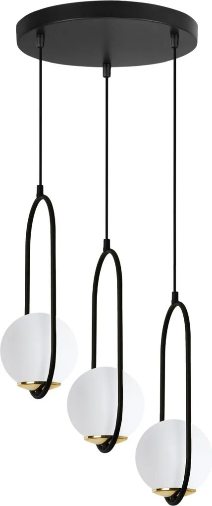 Závesné svietidlo Florence, 3x biele sklenené tienidlo, b/g, o, U