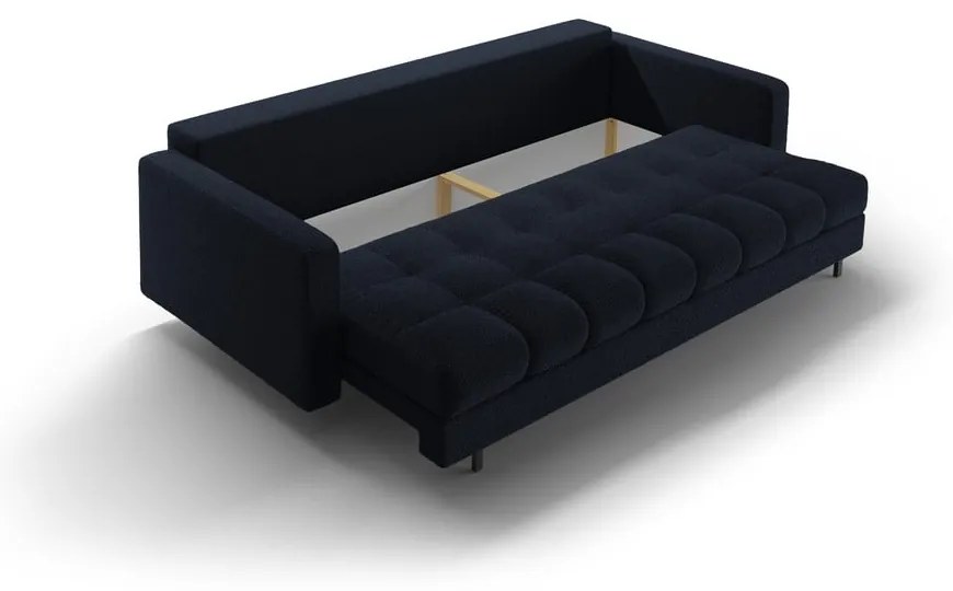Tmavomodrá rozkladacia/s úložným priestorom pohovka z textílie buklé 222 cm Bali – Cosmopolitan Design