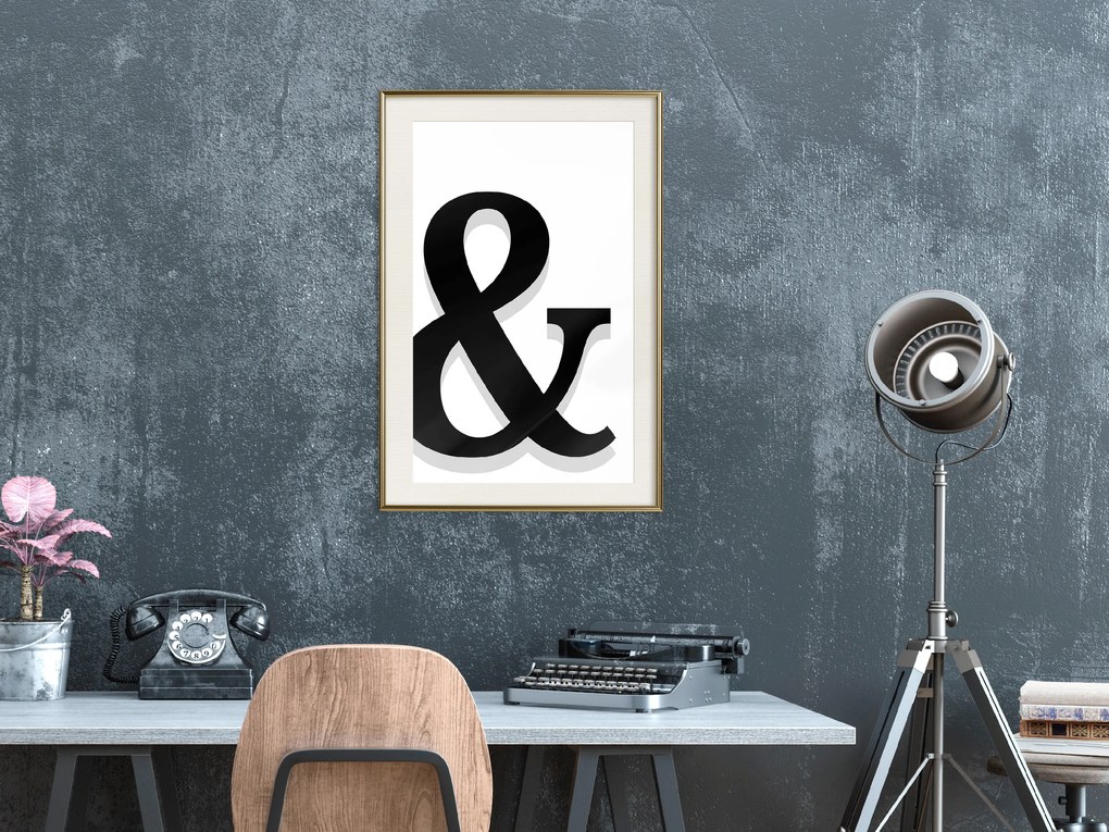 Artgeist Plagát - Decorative Letter [Poster] Veľkosť: 30x45, Verzia: Zlatý rám