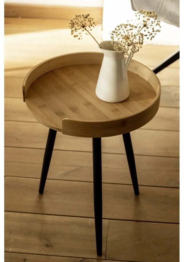 Bambusový okrúhly odkladací stolík ø 40 cm Loft – Wenko