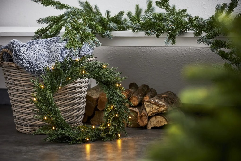 STAR TRADING Svietiaci vianočný veniec Thuja 40 cm