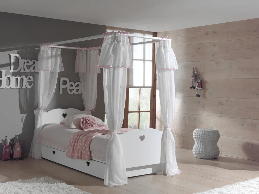 Detská posteľ s nebesami Amori AMKB9014 - Detská posteľ: 212x187x96 cm