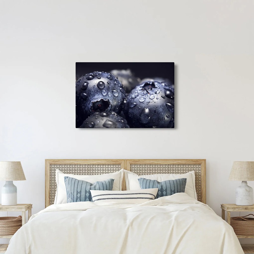 Obraz ovocia s kvapkami vody (90x60 cm)