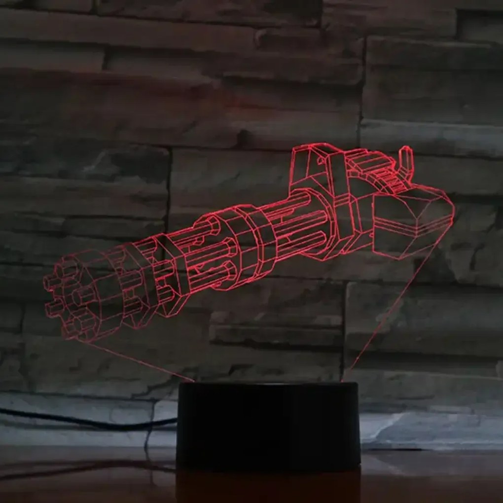 3Dmix 3DL-CRK026 – 3D LED nočná lampa - Minigun (Crack základňa)