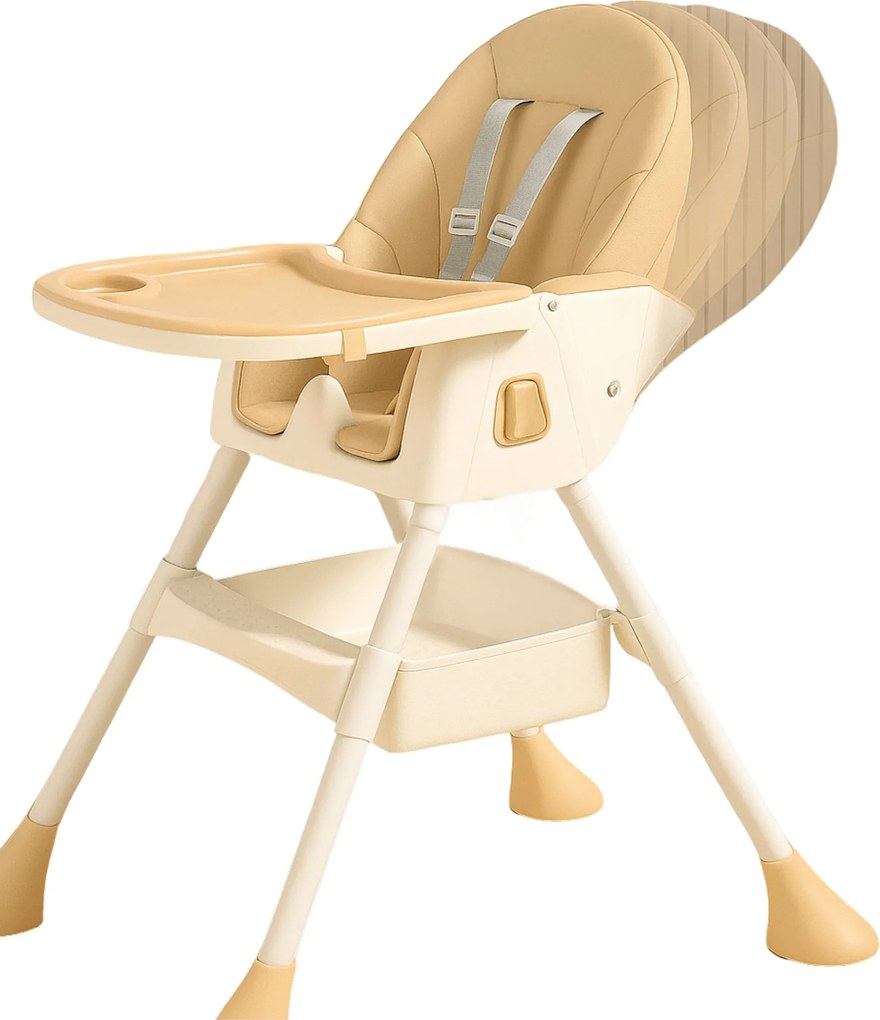 Stolička na kŕmenie KDK03 4v1 béžová + košík a kolieska ZDARMA