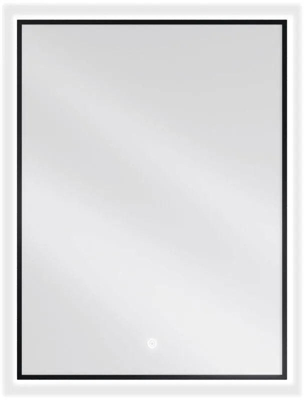 Mexen Erma, LED kúpeľňové zrkadlo s podsvietením a čiernym rámom 60x80 cm, 6000K, ochrana proti zahmlievaniu, 9814-060-080-611-70