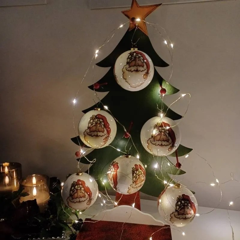 DECOLED Sada ozdôb, 6 ks, priemer 8 cm, elf