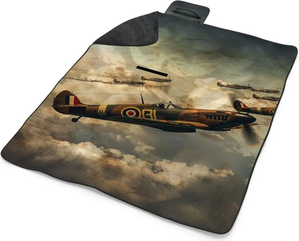 Sablio Plážová deka Stíhačky Spitfire v leteckej bitke: 200x140 cm