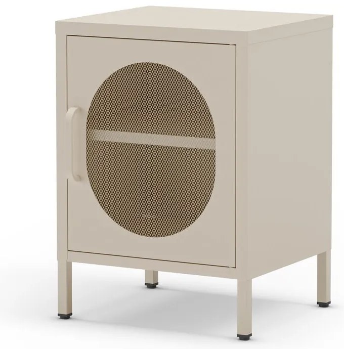 Krémový kovový nočný stolík Diora – Marckeric