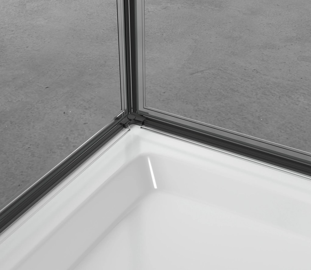 Cerano Antelo, 1-krídlový sprchovací kút 90(dvere) x 50(stena) x 190 cm, 6mm číre sklo, čierny profil, CER-CER-477254