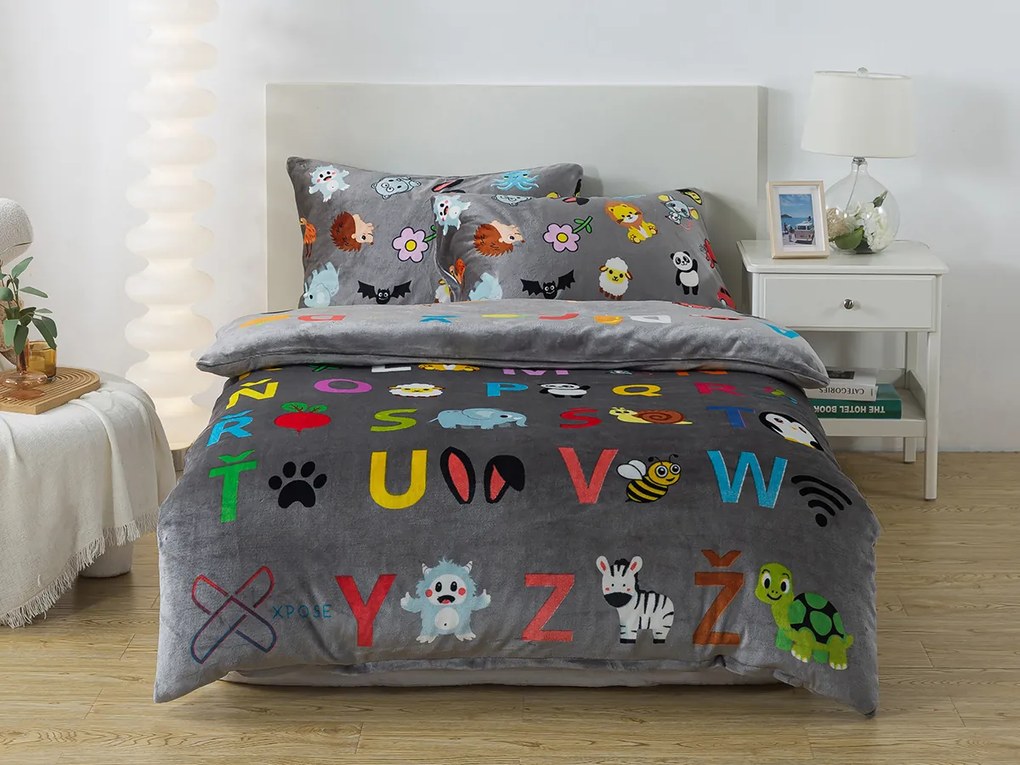 XPOSE® Mikroplyšové obliečky ABECEDA Exclusive