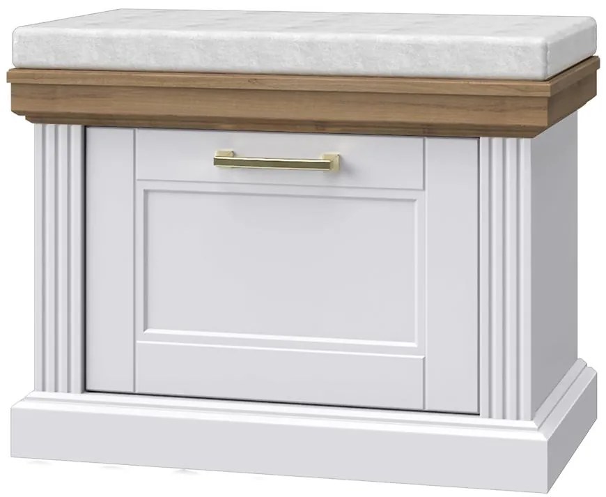 Skrinka na topánky Tara K1 biela mat