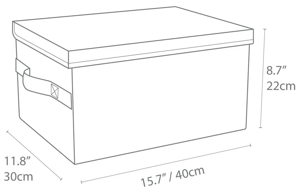 Sivý látkový úložný box s vekom 30x40x22 cm Soft Storage – Bigso