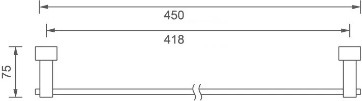Novaservis - Držiak uterákov 450 mm Titania Anet chróm, 66327,0