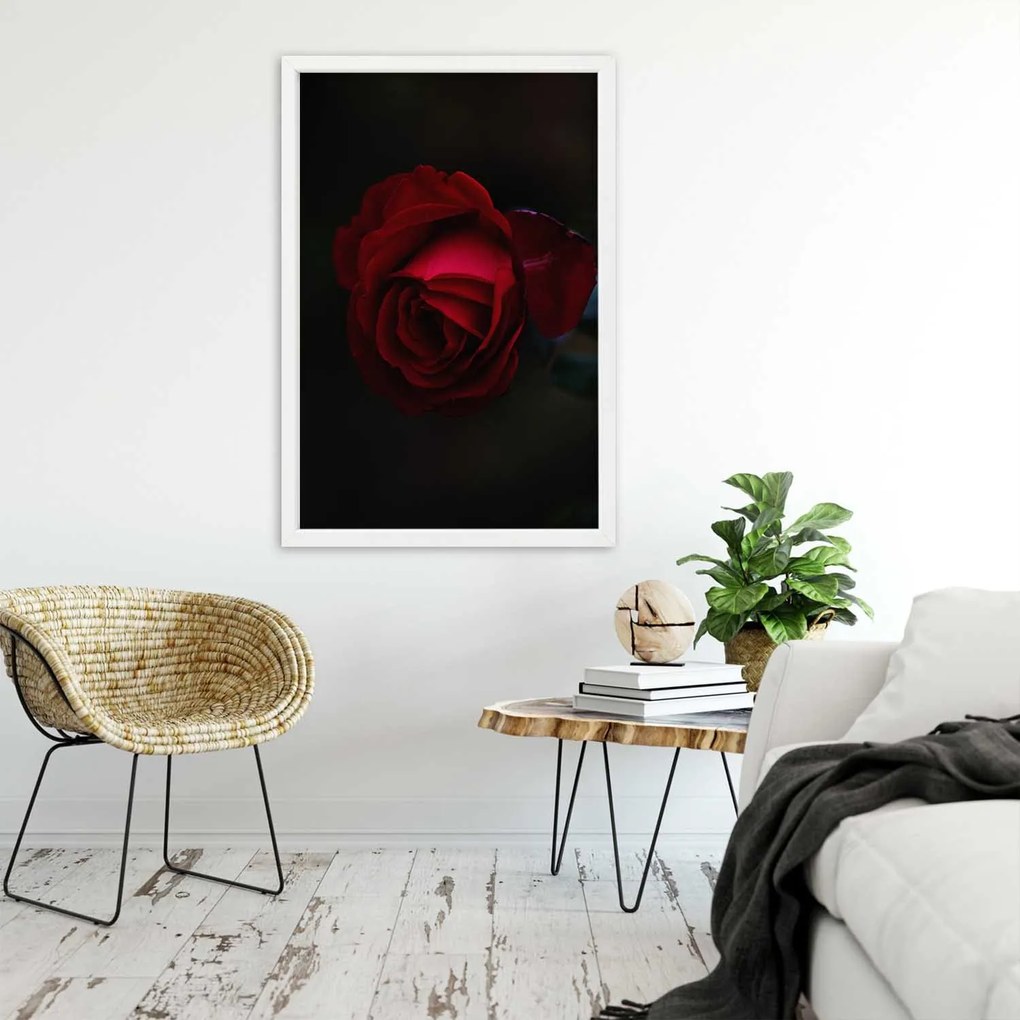 Gario Plagát Červená ruža v noci Farba rámu: Bez rámu, Rozmery: 30 x 45 cm