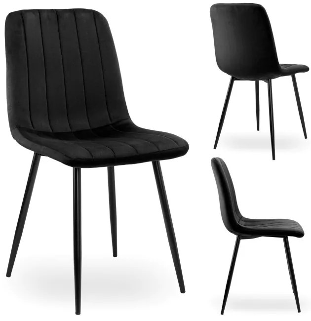 Jedálenská stolička FRESNO VELVET čierna