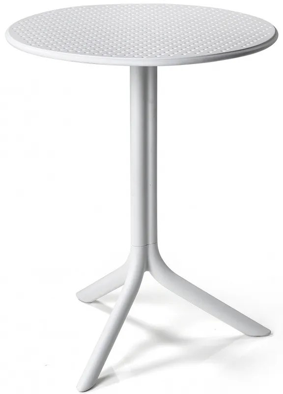 Okrúhly záhradný stôl Nardi Step biely dvojitá výška