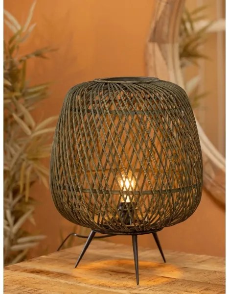 Stolná lampa MOZA 1xE27/60W/230V bambus zelená