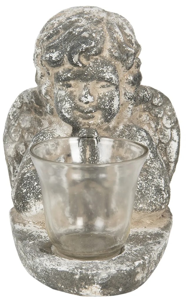 Vintage anjelik sa svietnikom na čajovú sviečku - 19 * 15 * 21 cm