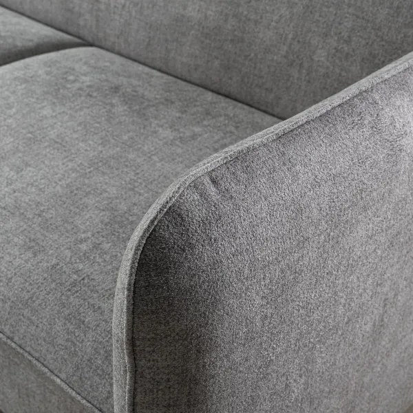 Rozkladacia rohová sedacia súprava do tvaru L s úložným priestorom NISA, sivá, ľavé prevedenie