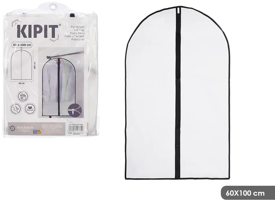 Arte Regal Látkový ochranný obal na oblečenie, biely WHITE KIPIT, 60x100cm