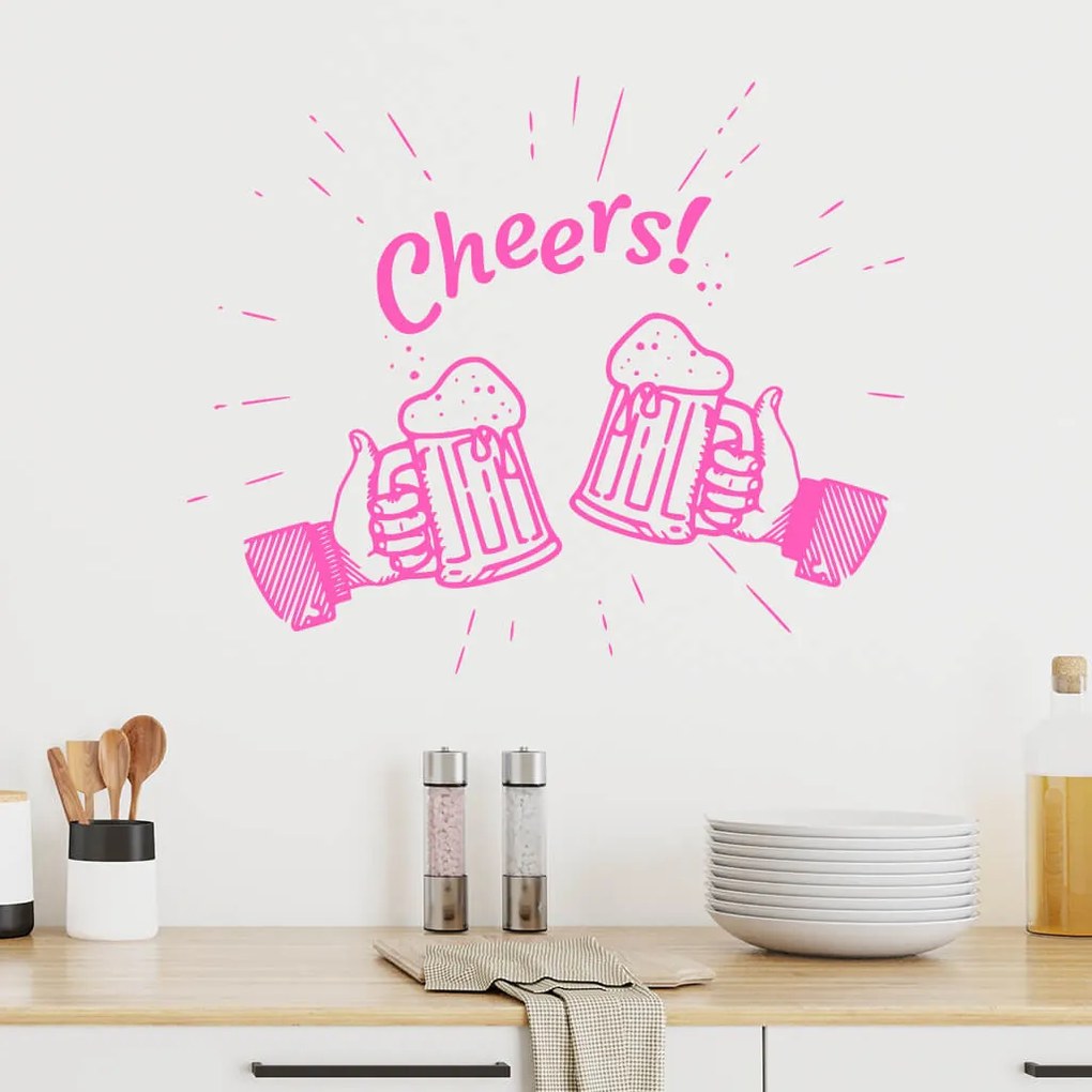 Veselá Stena Samolepka Cheers Farba: šedá, Veľkosť: 100 x 84 cm