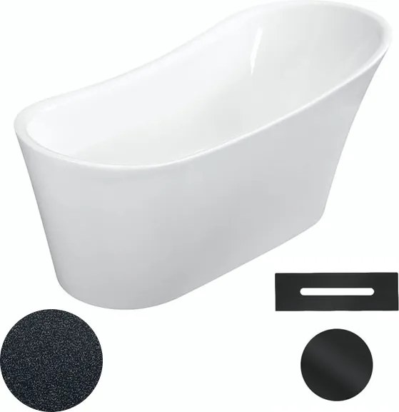 Besco Akrylátová voľne stojaca vaňa Calima Glam G 170x74 BESCO-Typ výpuste: Click-Clack s prepadom, zlatá, BESCO-Rozmery: 170x74, BESCO-Farba: Biela/…