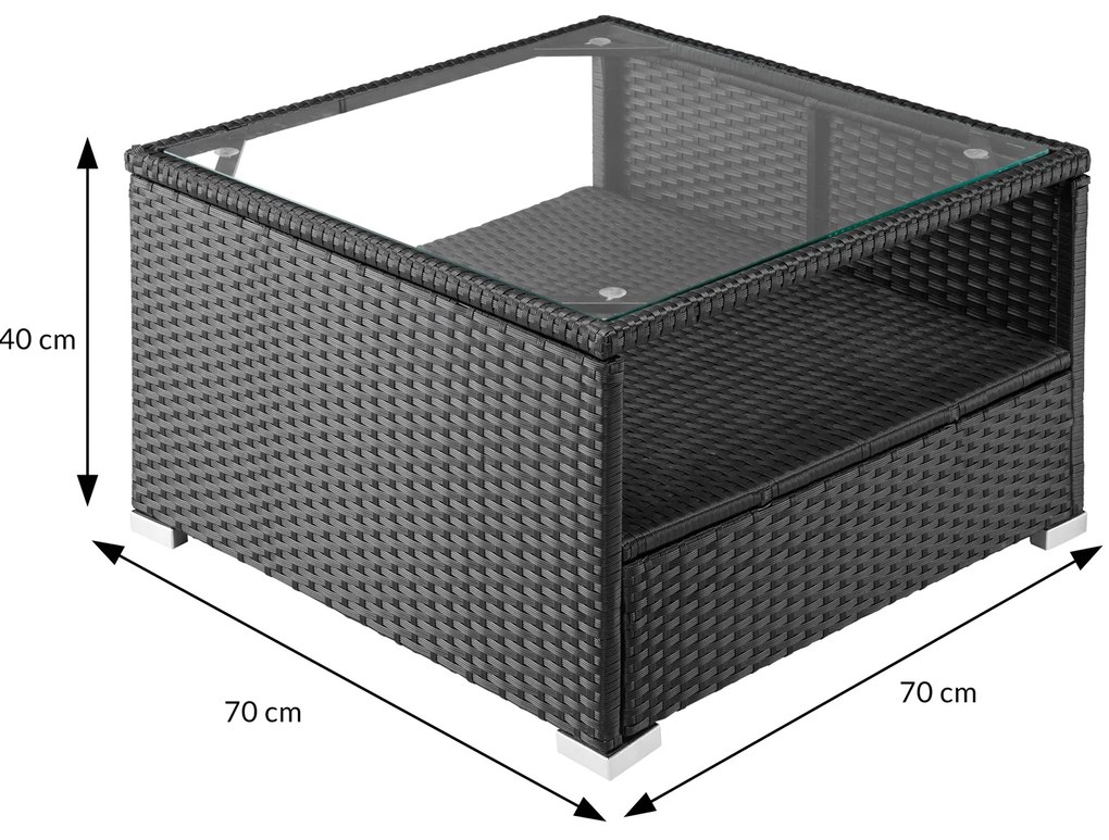 InternetovaZahrada Záhradný ratanový set XXL - čierna/antracit podušky