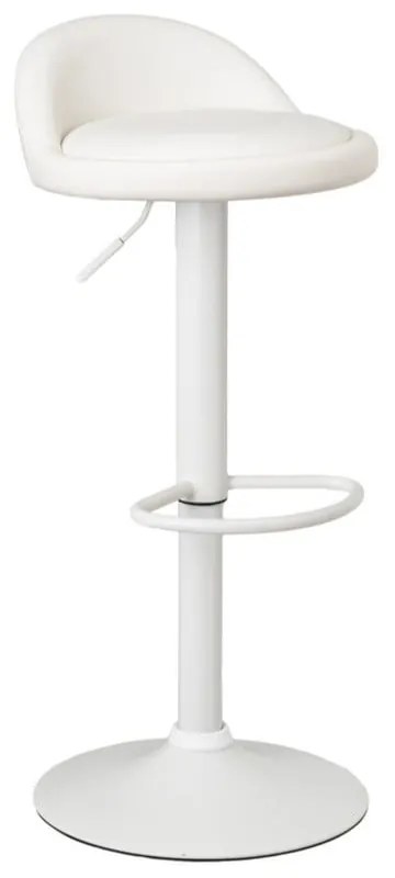 Biele barové stoličky s nastaviteľnou výškou z imitácie kože v súprave 2 ks (výška sedadla 72 cm) – Casa Selección