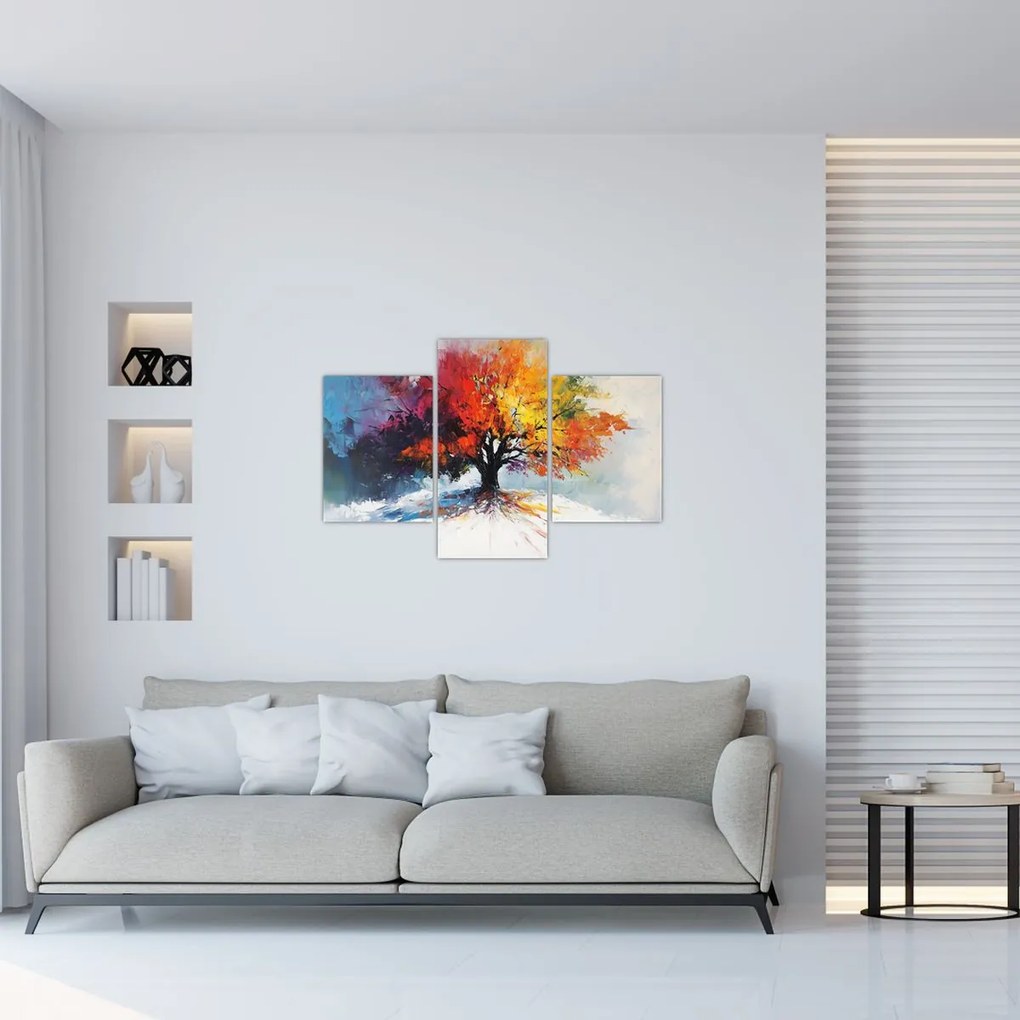 Obraz - Pestrofarebný strom (90x60 cm)