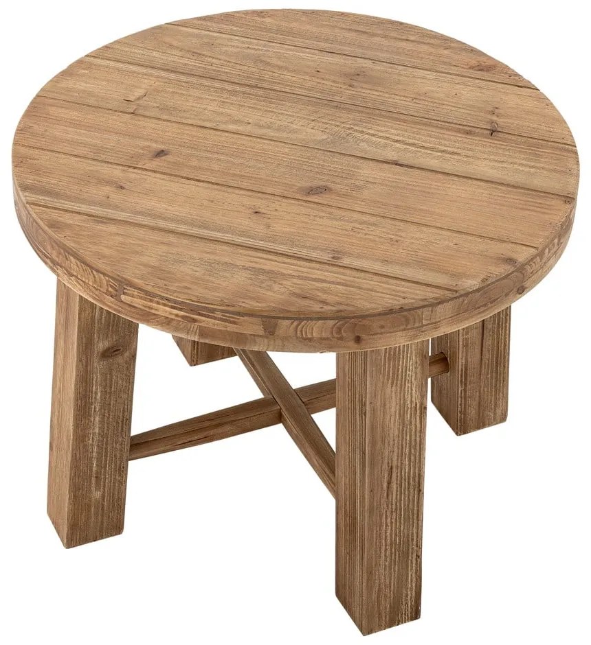 Okrúhly konferenčný stolík v dekore exotického dreva v tmavoprírodnej farbe ø 60 cm Emmett – Bloomingville