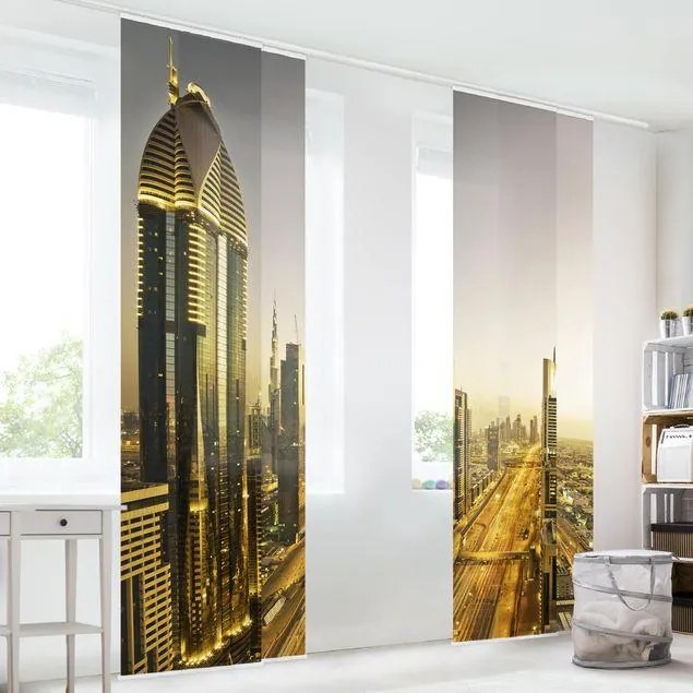 MANUFACTURER -  Súprava posuvnej záclony - Golden Dubai - 4 panely