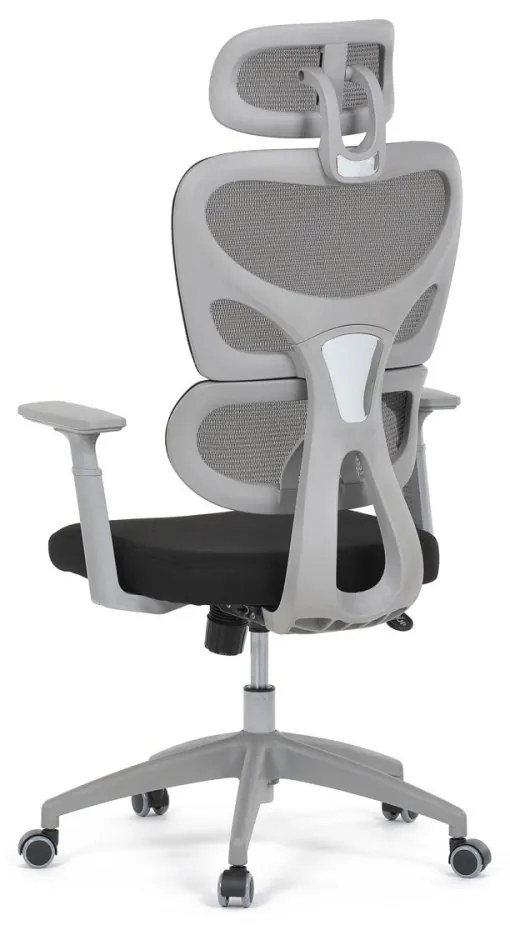 Kancelárska ergonomická stolička GRANT II — sieť, látka, sivá/čierna