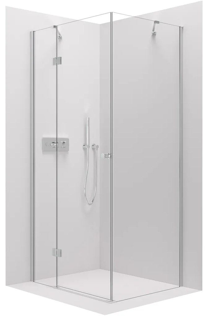 Cerano Marino, sprchovací kút 100(dvere) x 90(stena) x 190 cm, 6mm číre sklo, chrómový profil, CER-CER-422778