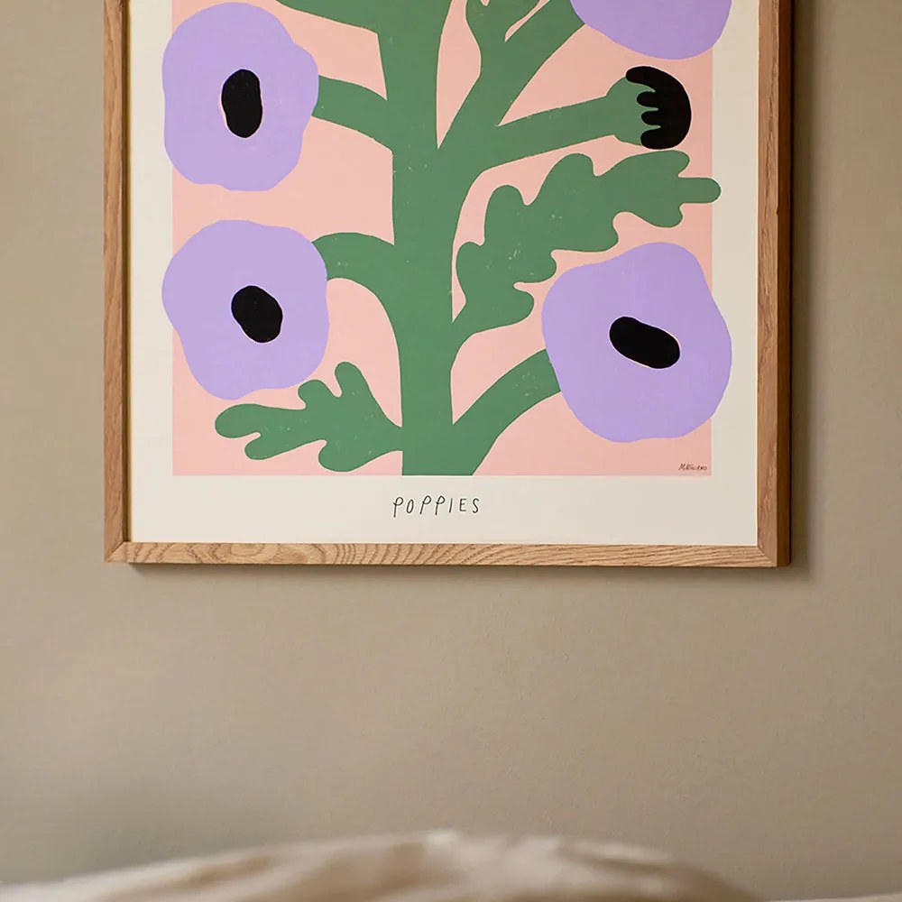 The Poster Club Plagát Purple Poppies by Madelen Möllard 50x70